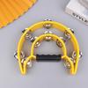 Hand Bell Double Row Rattle Orff Tambourine Double Layer Hand Bell Drum Percussion Instrument Handle Jingle Bell Educational Toy