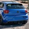 Dla Volkswagen Polo MK6 GTI 2017 do 2021 ABS Hatchback Zestawy Karoserii Splitter Spoiler Czarny Tuning 4 Płetwy Dyfuzor Tylnego Zderzaka Samochodu