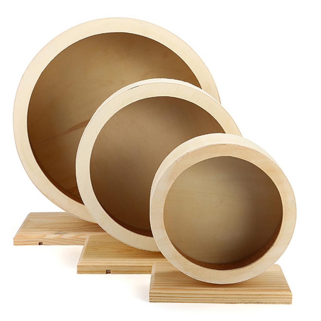 Leises Holz Hamster Laufrad mit Korkauskleidung für Sichere und Komfortable Kleintier Bewegung Unterhaltung Rollenspielzeug