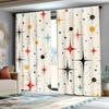 2 Stück Mid Century Modern Vorhänge, Retro Fünfziger Jahre Farbmuster Vorhänge Dekorative Vorhänge