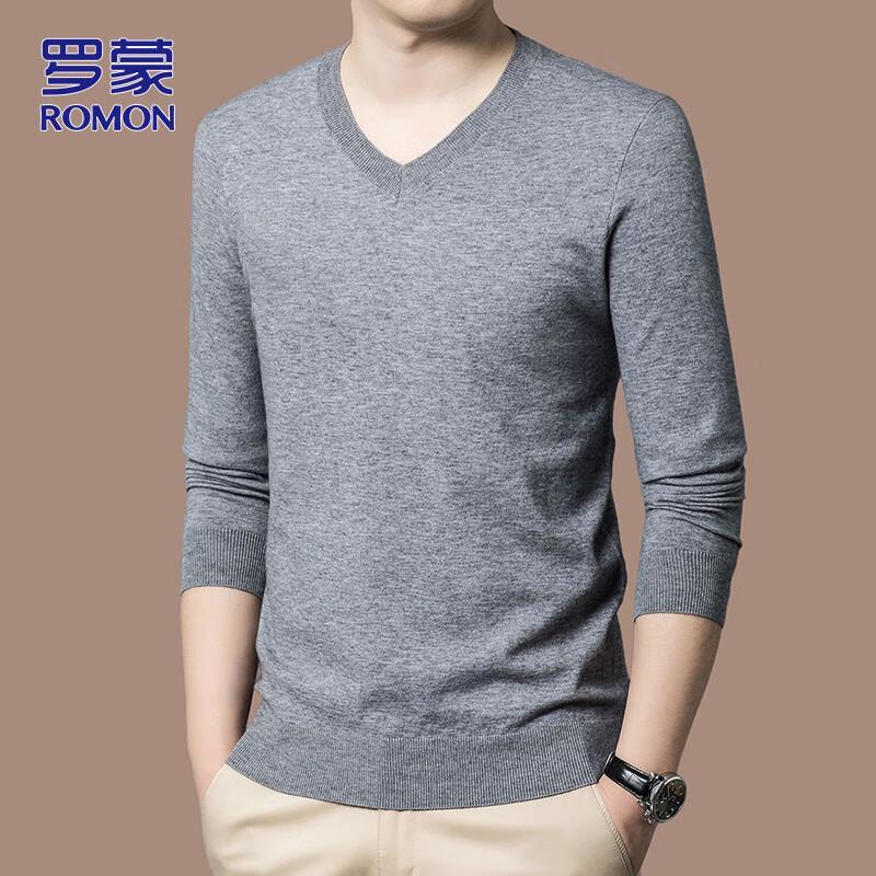 ROMON Men's V-Neck Knit Sweater