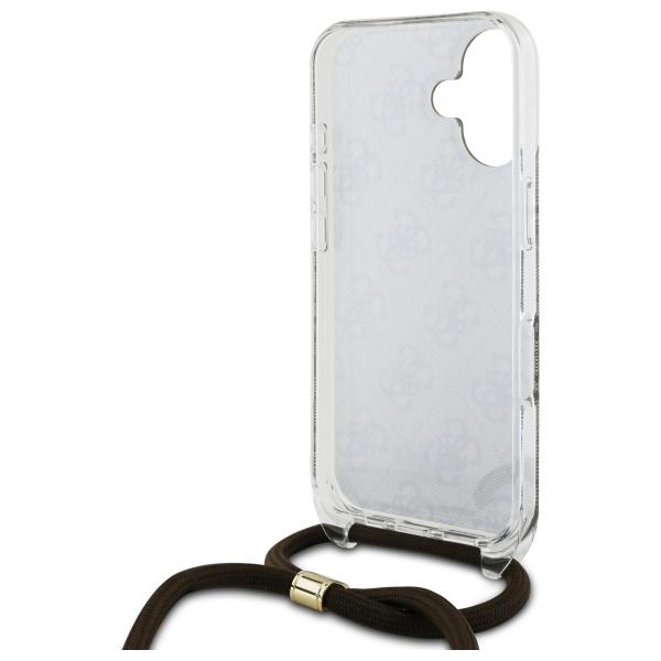 Guess Guhcp16Shc4Sew Iphone 16 6.1      Brązowy/Brown Hardcase Crossbody Cord 4G Print