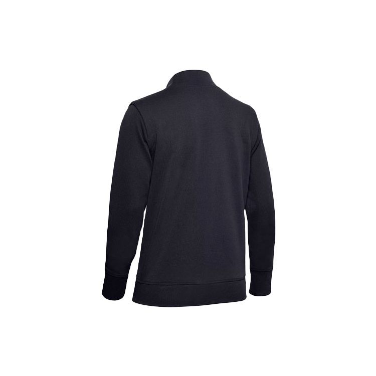 Under Armour Rival Terry Solid Color Stand Collar Casual Sports Hoodie Women hoodies Black 1355528-001