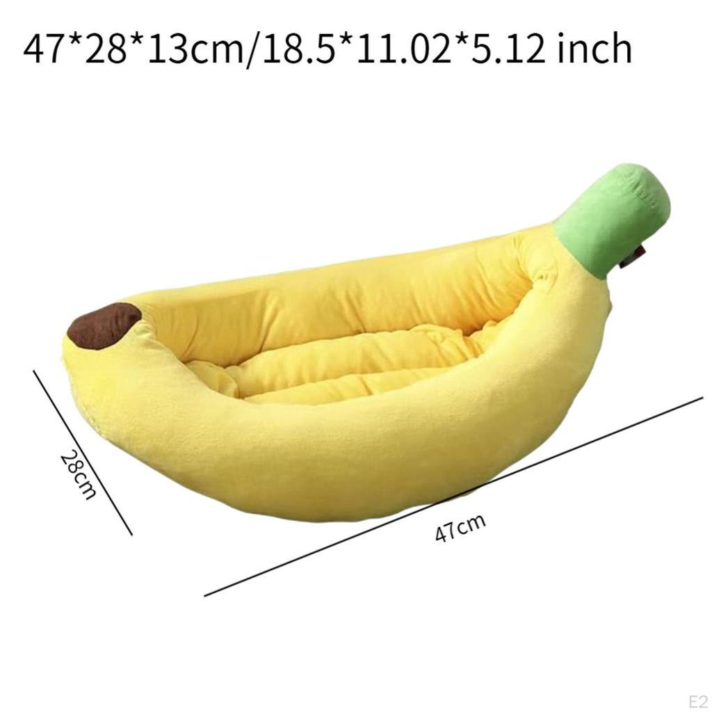 Dog Nesting Bed Puppy Cushion Banana Shape Cozy and Soft Removable Cover Machine Washable 47x28x13cm