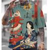 Summer Japanese style T-shirt men's Ukiyoe pattern T-shirt 3D printing