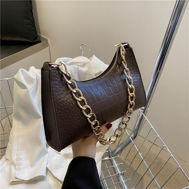 

Fashion Women S Bag Newest Popular Crocodile Pattern Shoulder Bag Trendy All-Match Handbags For Womenluxury Leather Tote Bag 24.5X17X7