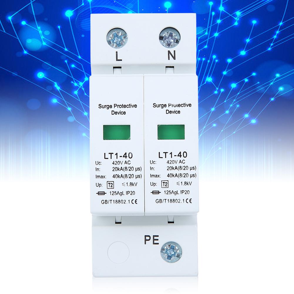 Surge Protection Device White Arc Module 2P LT140 40ka AntiThunder Modular Appliances