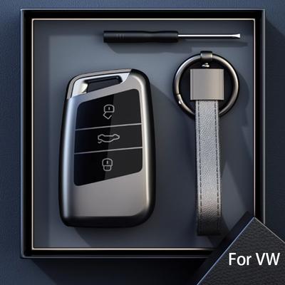 Titanium Grijs voor VW Volkswagen Magotan Passat B8 Skoda Superb Kodiaq A7 Afstandsbediening Autosleutelhoes Houder Sleutelhanger Accessoires