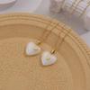 Cross-border Trendy Heart-shaped Golden Jade Necklace - European and American Light Luxury Style
