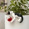 Kreatives Desktop-Ornament Betrunkene Katzenstatue Blumentopf-Hänger, Skurriles Blumentopf-Ornament, Lustige Wohnaccessoires Harz Niedliche Kätzchenfigur für