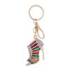 Rhinestone High Heel Metal Keychain - Women's Bag Charm, European & American Style