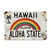 American USA Tin Plate Sign Vintage Metal Plate Number License Antique Retro Warning California West Coast Hawaii (Vintage Hawaii 1 Rainbow)