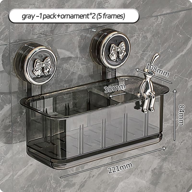 Bathroom Shelf Cosmetics Storage Rack Suction Cup Non Perforated Wall Mounted Storage Box Household Storage