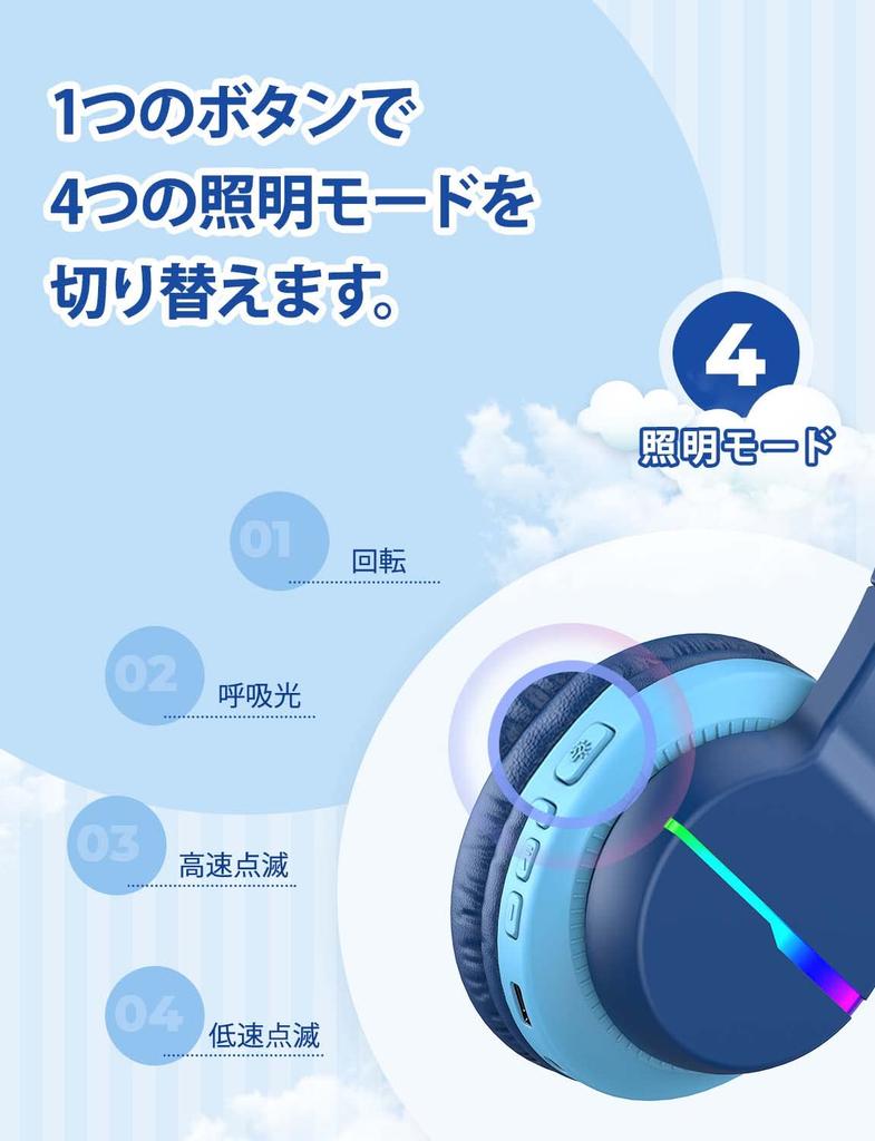 Słuchawki iClever Słuchawki Bluetooth Bezprzewodowe słuchawki dla dzieci z limitem głośności 55 godzin odtwarzania z mikrofonem dla dzieci (74/85 dBA)