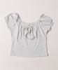 WEGO PHILLY Short Sleeve Mini Puff Sleeves with Summer Size Gray T-Shirt, Ribbon, Women's Top, F,
