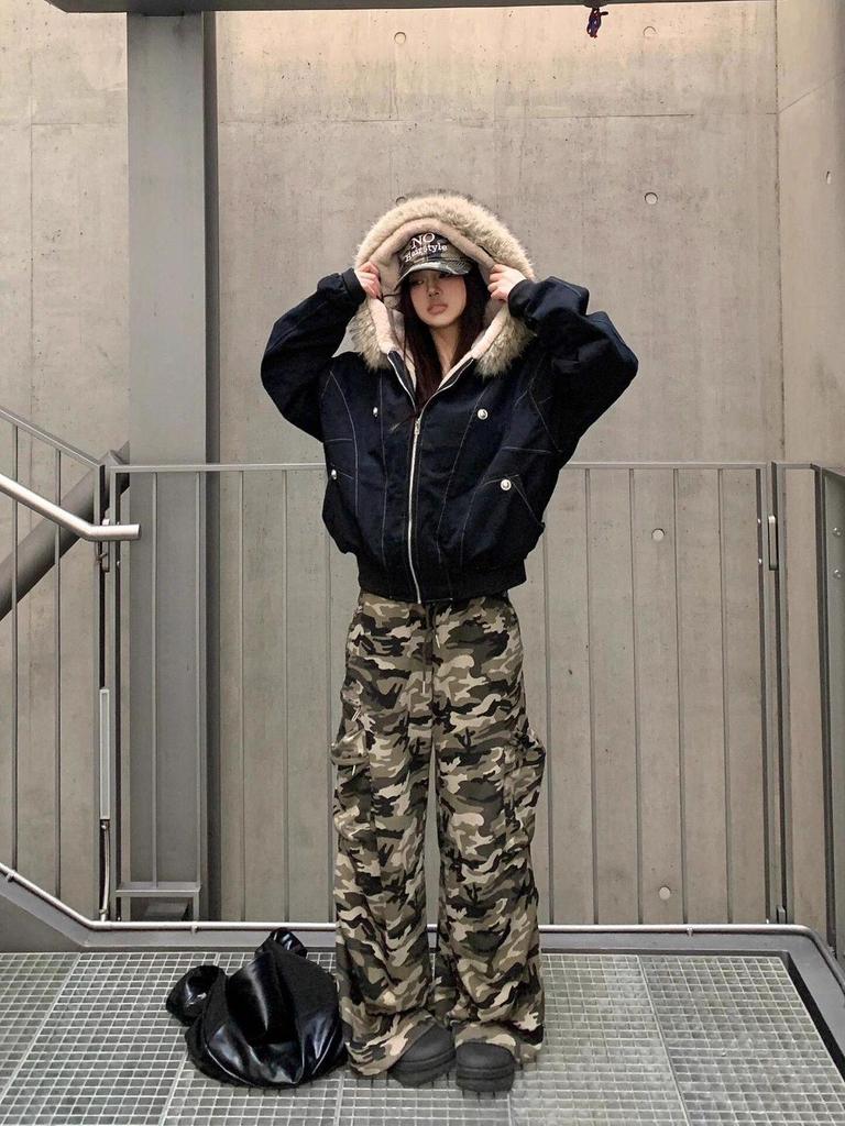 2025 Women's Fleece-Lined Cotton Workwear Jacket - Thick, Warm Winter Outerwear