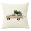 Watercolor Christmas Cars Print Home Decorative Pillow For Sofa Christmas New Year Decoration Cushion Cover Car Pillows Cases