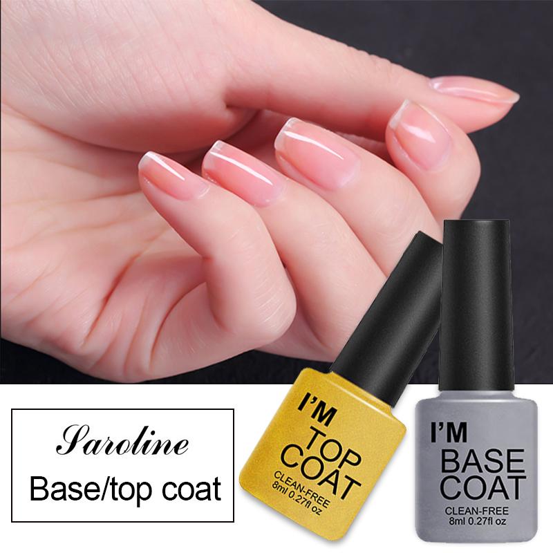 Buy Semi Permanent Top Coat Base Coat Gel 8ml UV Gel Nail Polish Lak