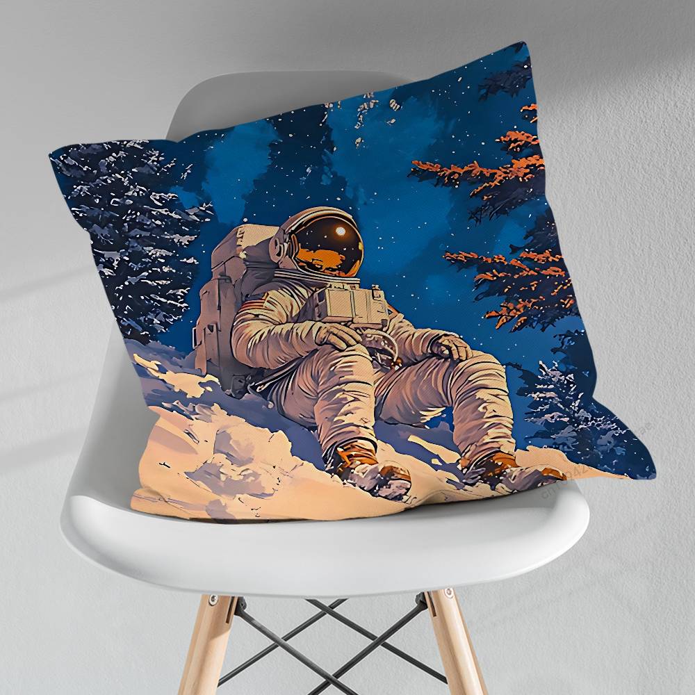 Cool Cartoon Art Astronaut Pillow Case For 30x30cm45x45cm55x55cm For Home Bedroom Decoration And Protector