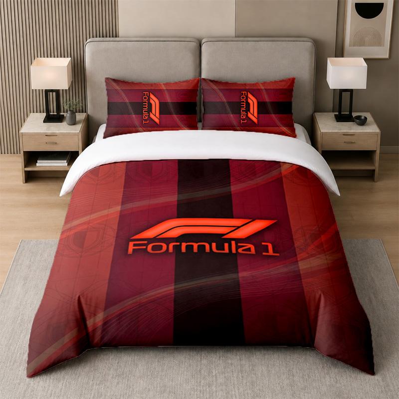 3Pcs Bedding SetF1 Soft Bed Sheet and Two Pillowcases Home Bedroom Decor