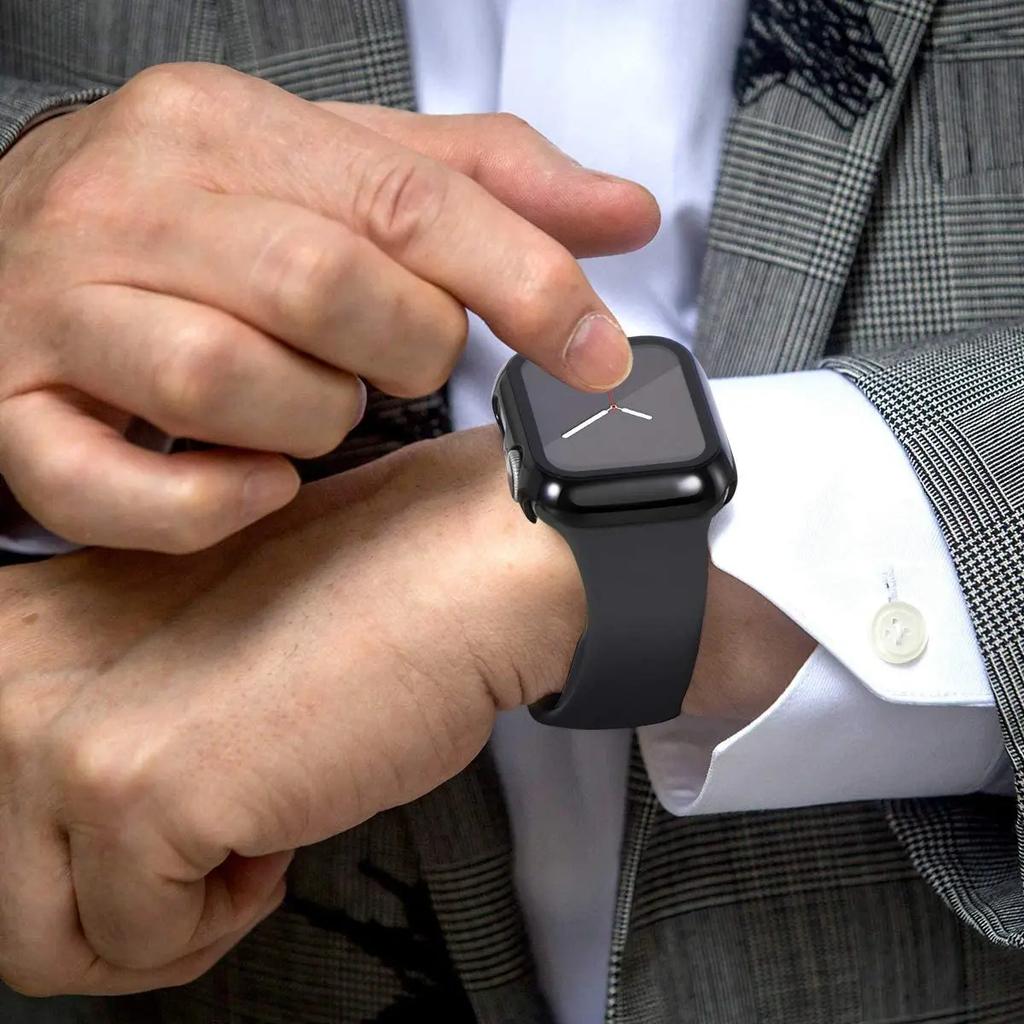 Glas+Abdeckung Für Apple Watch 9 Hülle 45mm 41mm 44mm 40mm 42mm 38mm Zubehör Beschichteter Displayschutz iWatch Serie 6 5 3 se 7 8