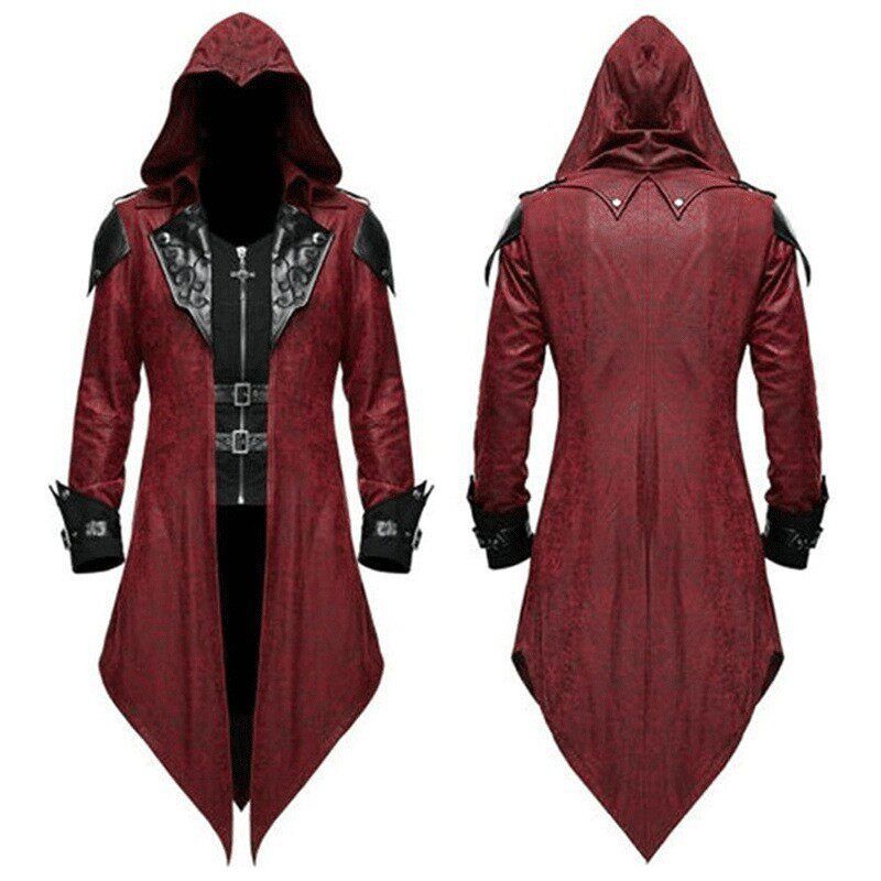 2022Wish Amazon New European and American Medieval Halloween Retro Patchwork Jacket Men's Gothic Dark Clothing