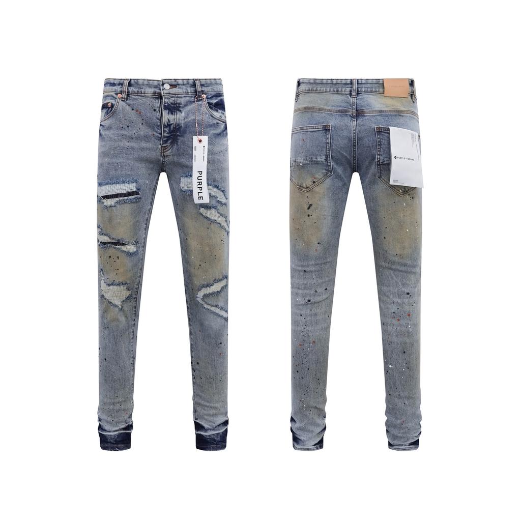 ZYLLO Retro Streetwear Men's Jeans New Trendy Low Rise Skinny Denim Pants Slim-Fit Trousers