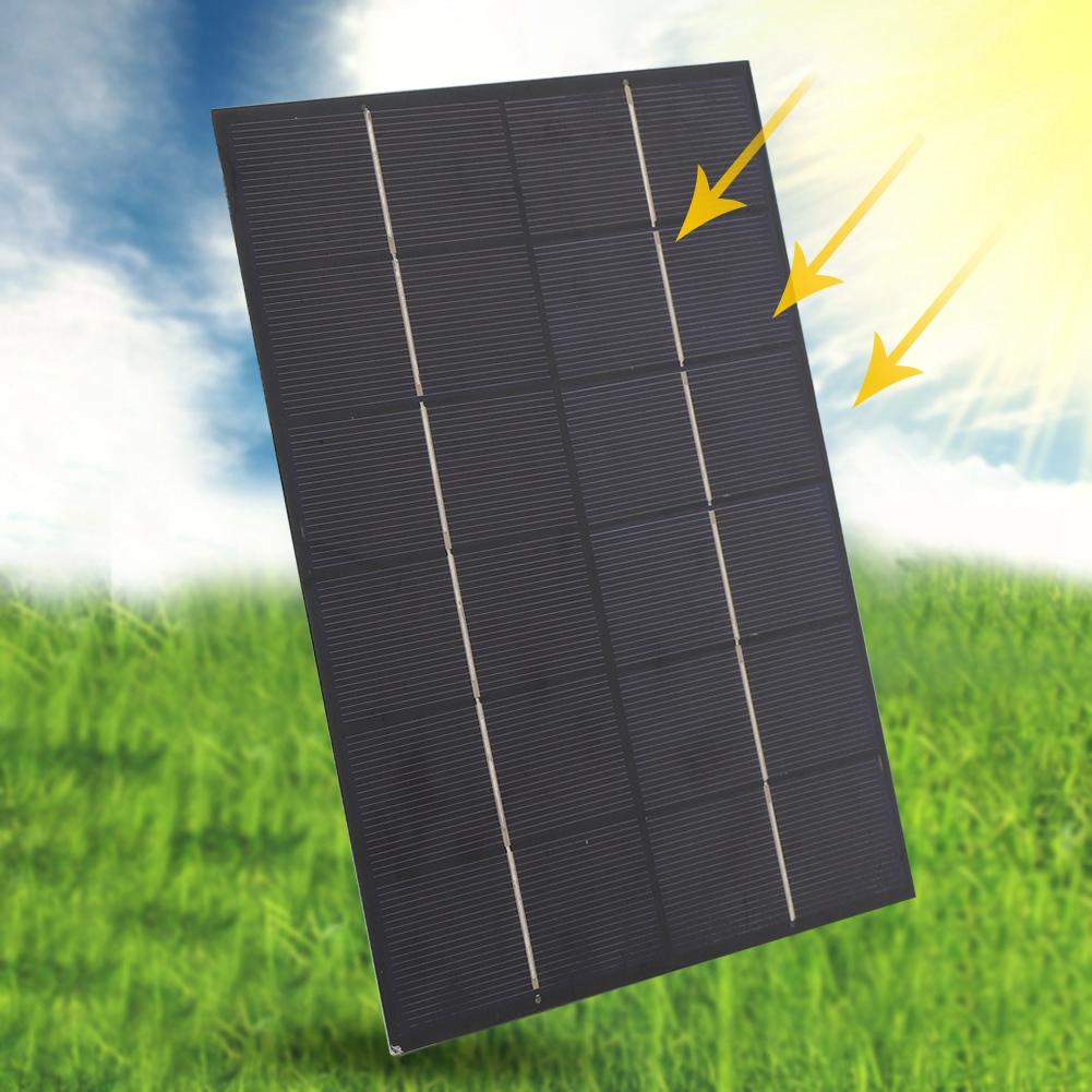 5.5W 6V Portable Polycrystalline Silicon Solar Panel with DC Port for DIY Battery Charger