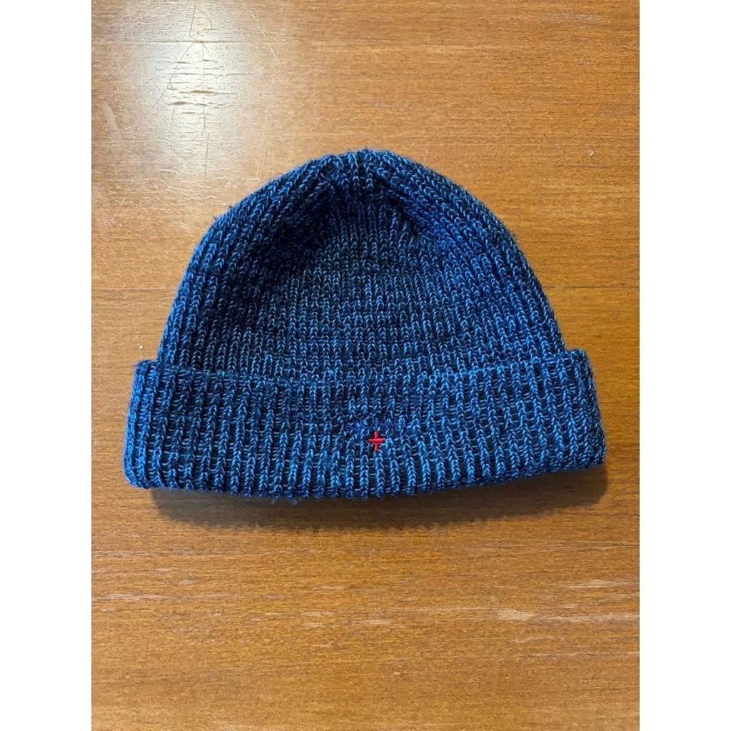 Used NOAH Blue x Black Knit Hat Beanie Made in Canada Good Condition Logo Embroidery Supreme