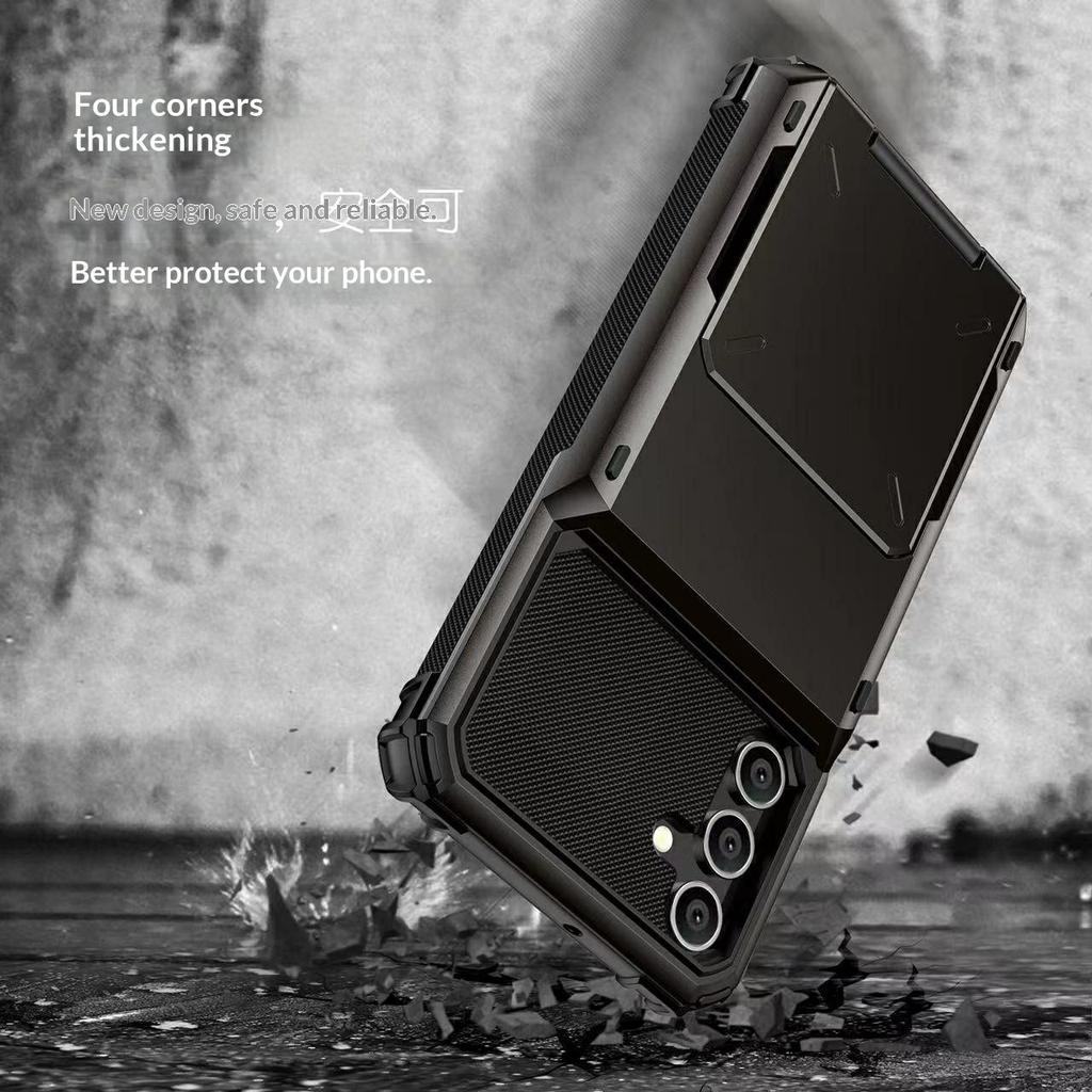 For Samsung Galaxy S26+ Case PC + TPU Dual Layer Back Phone Cover with Card Holder