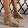 Fashion Women Sandals Retro Open Toe Wedges Sandals Fashion Chunky High Heeled Sandals for Women Rivets Gladiator Sandal Sandalias Mujer