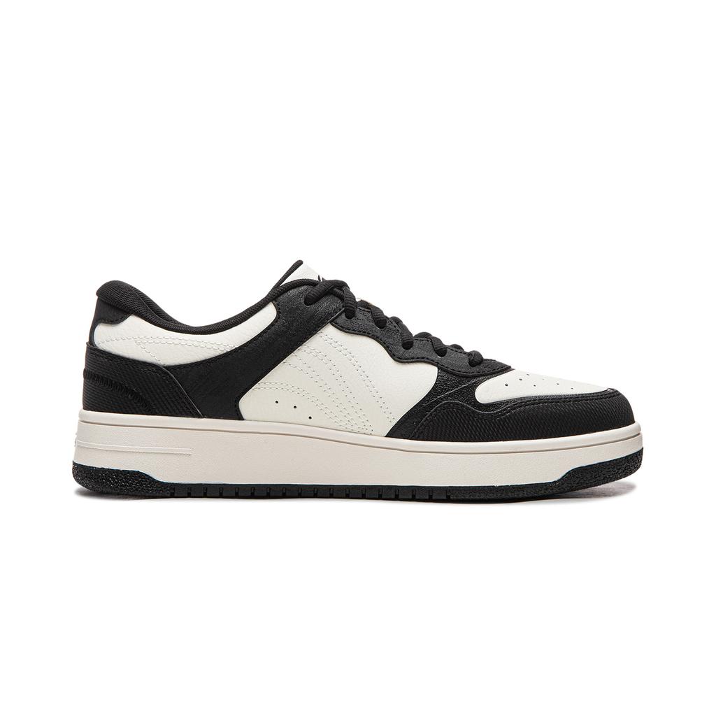 Li Ning Tianji Slip Resistant, Abrasion Resistant, Height Increasing Low top Skateboard Shoes Men's White Black AGCW065-3