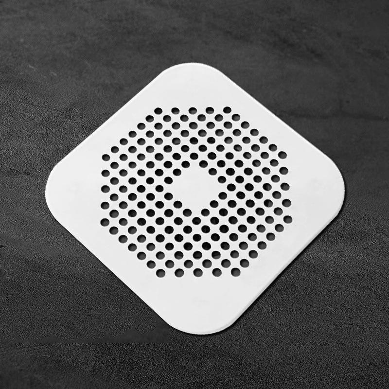 Square Silicone Floor Drain, Sewer Hair Prevention Blocking Floor Drain Cover, Bathroom Toilet Drainage Outlet Floor Drain Pad, Filter Net