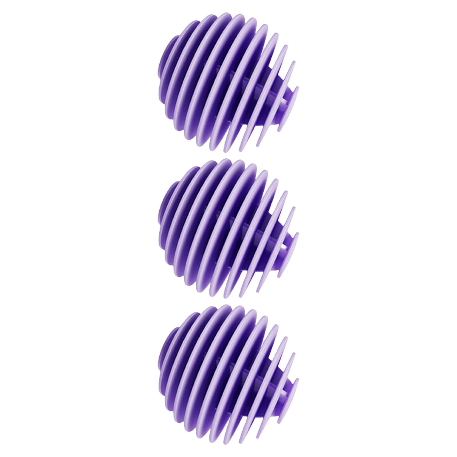 

3Pcs Oval Solid Cleaning Balls Household Washing Machine Laundry Balls Reusable Anti-tangle Magic Laundry Balls фиолетовый