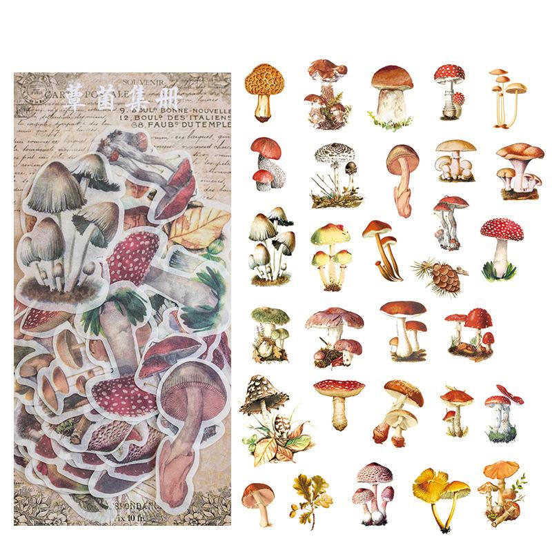 60-Piece Vintage Botanical Sticker Pack, Retro Plant Designs for Handmade Decoration & Journaling