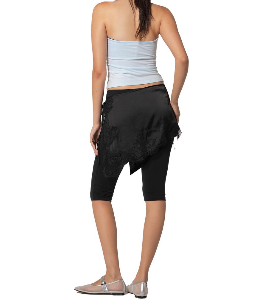Fifth Ailius Satin Lace Waist Wrap Black