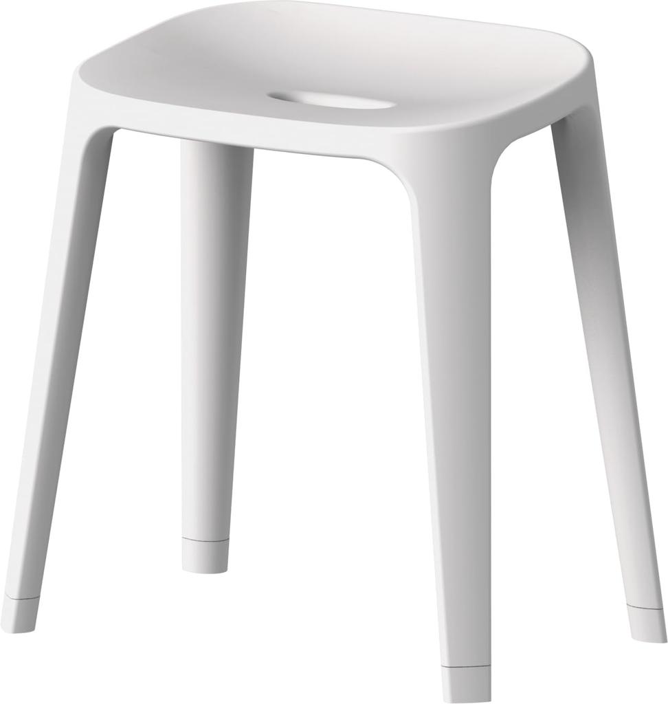 Asvel EX40 Bath Chair, Stylish, Easy to Clean, 4 Legs, 40cm Wide Seat, White