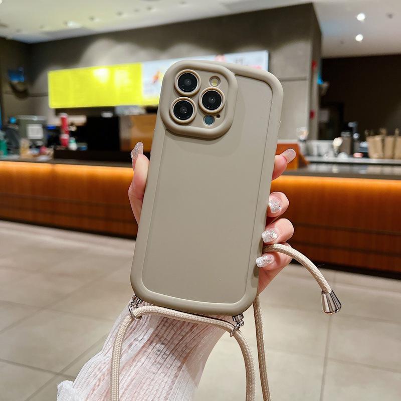 Chubby Girl TPU Crossbody Phone Case with Lanyard for iPhone 15/13, 16 Pro Max, Drop Protection