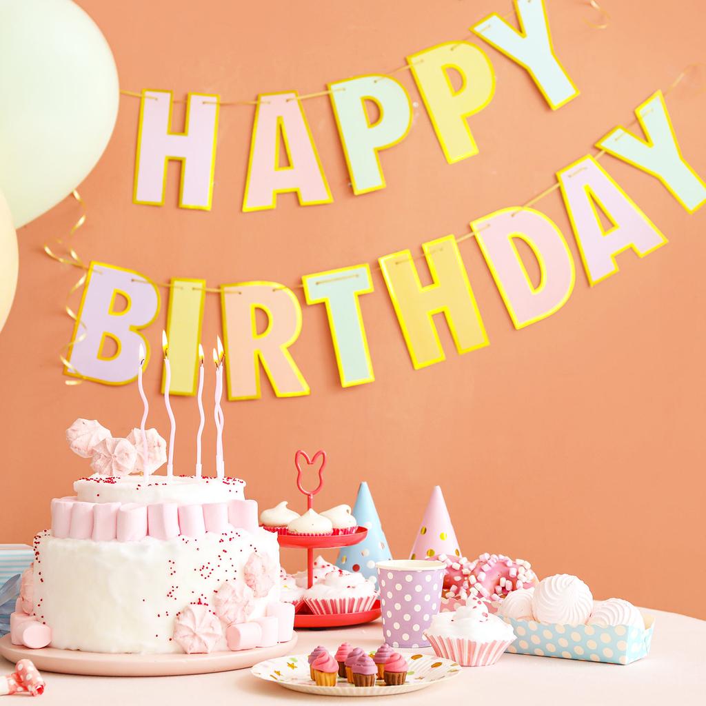 Birthday Banner Birthday Decorations CardStock Birthday Sign for Decor Backdrop Festival Party Decorations Supplies 16 Feet