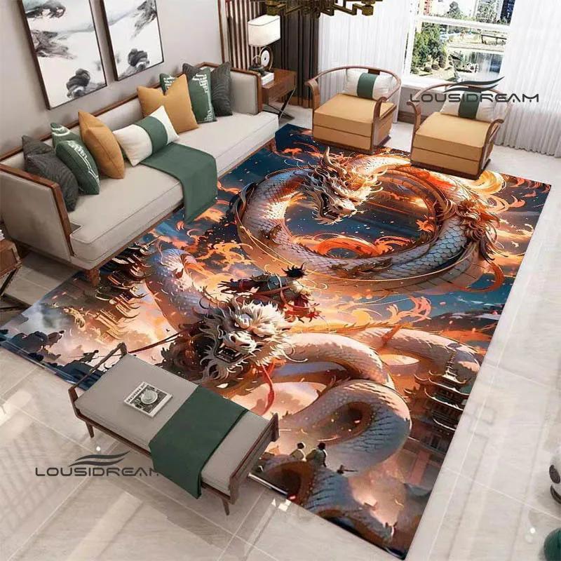 3D Retro dragon printed carpet kitchen mats Non -slip carpet outdoor carpets area rug bedroom decor birthday gift