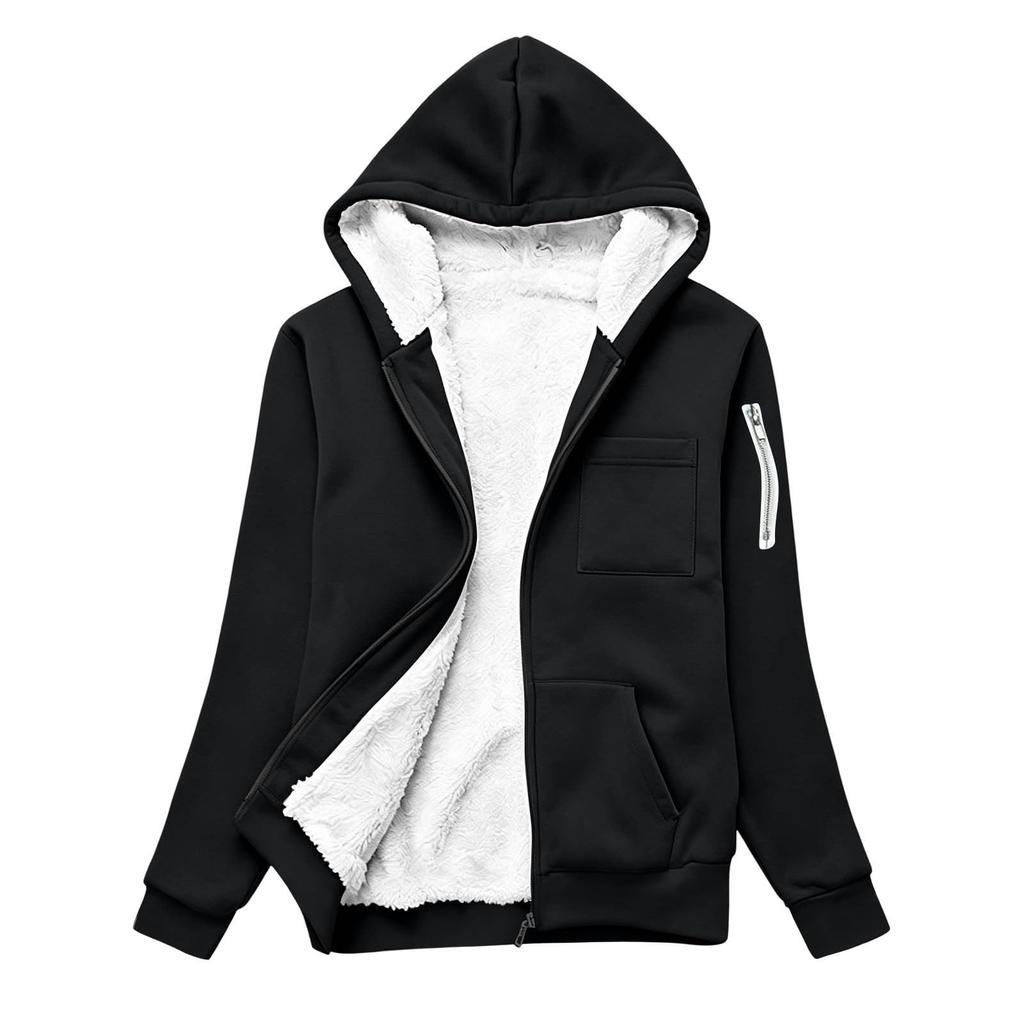 Women's Color Zip Up Hoodie with Pockets, Long Sleeve Casual Jacket