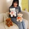 Cartoon Bear Plush Toy Stuffed Scarf Bear Stuffed Dolls Scarf Bear Soft Pillow  Birthday Gift