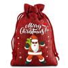 12pcs Christmas Linen Drawstring Bag Drawstring Bag Gift Bag Cloth Bag Christmas Gift Bag Set Drawstring Bag