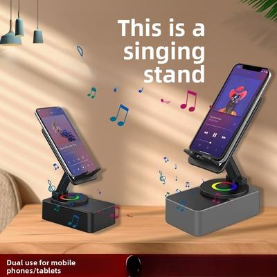 Głośnik Audio, Desktopowa Transmisja na Żywo, Power Bank 360 Podnoszenie i Obracanie Trzy w jednym Uchwyt na Telefon Komórkowy