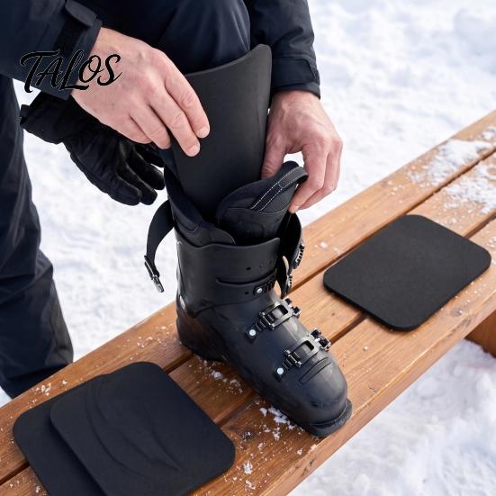 Ski Shin Pads 4PCS Snowboard Pads, Comfortable Memory Foam Protective Inserts, Snowboarding Gear Pain Relief Cuttable Calf Cushion for Outdoor Sports