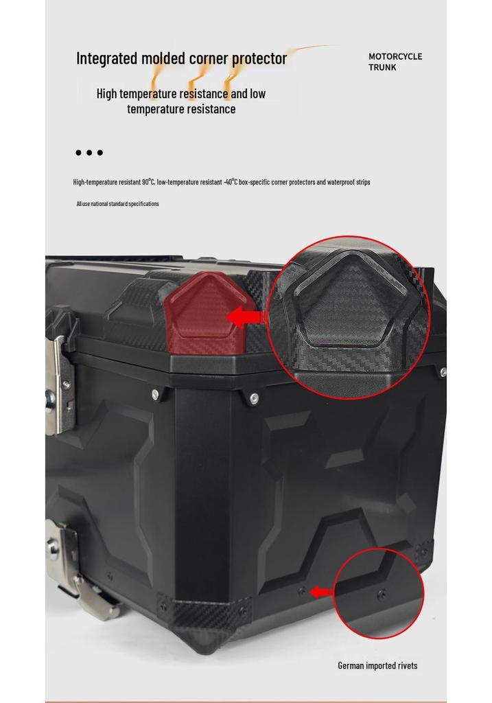 High-Capacity Quick Release Rear Scooter Trunk - Durable Tail Box for Electric Vehicles and Takeaway Storage