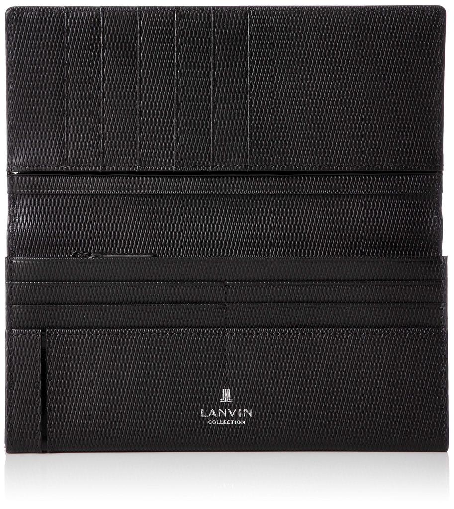 Lanvin Collection Leather Combination Flap Long Wallet JLMW9HT1 Black