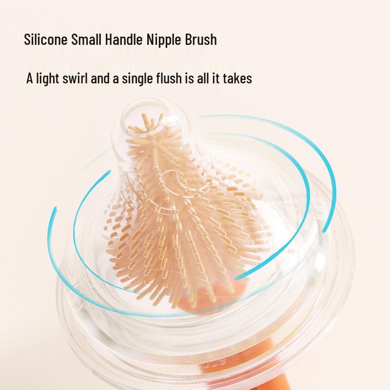 Portable Baby Bottle & Nipple Cleaning Brush Set with Drain Rack and Storage Box
