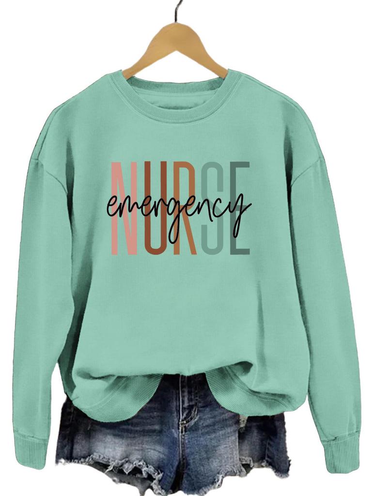 European Fashion Printed Long-Sleeve Pullover Sweatshirt: Comfortable, Versatile Autumn Top for Women