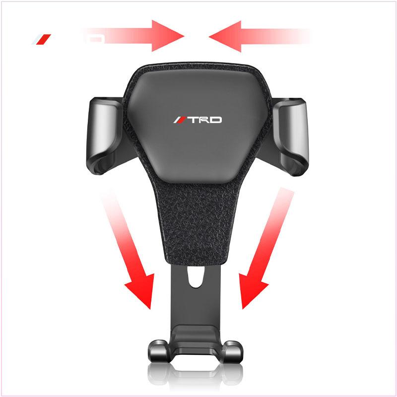 1pcs Gravity Car Phone Holder Air Vent GPS Stand Car Accessories for Toyota TRD GR Yaris Mark-X Mirai Yaris Corolla Avensis Aygo Vitz Vios